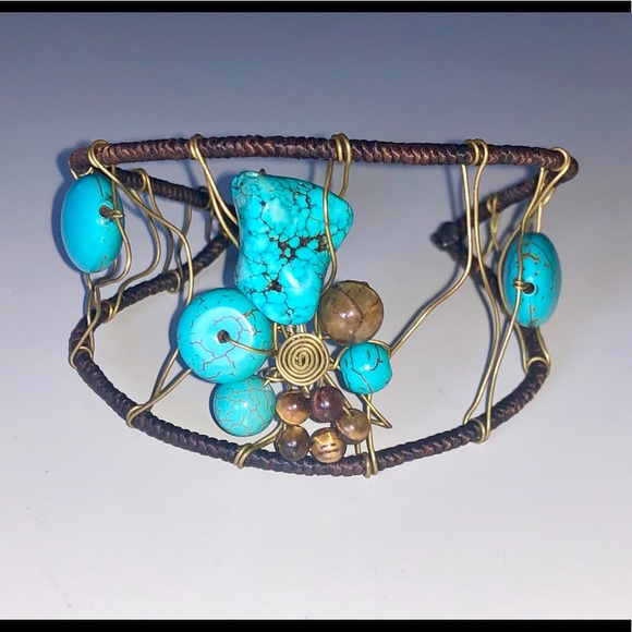 Turquoise & Tigers Eye Bracelet - Picture 2 of 8